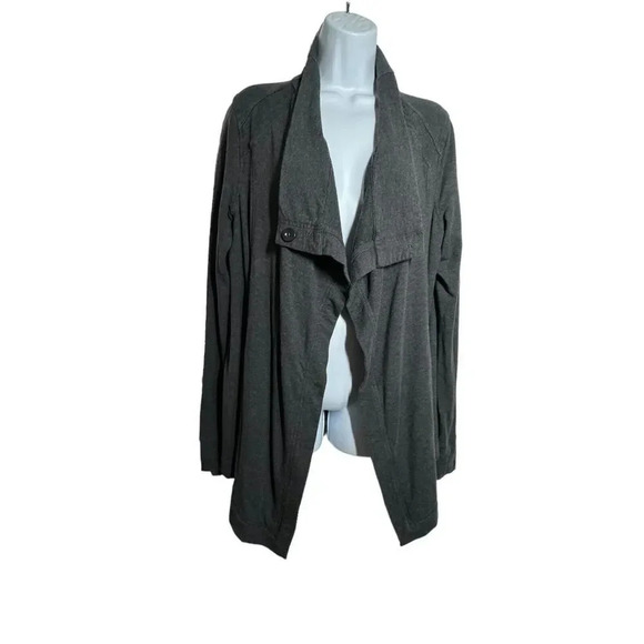 Lululemon Women's Coast Wrap jacket size 8 heathered Dark gray cardigan buttons - Picture 9 of 9